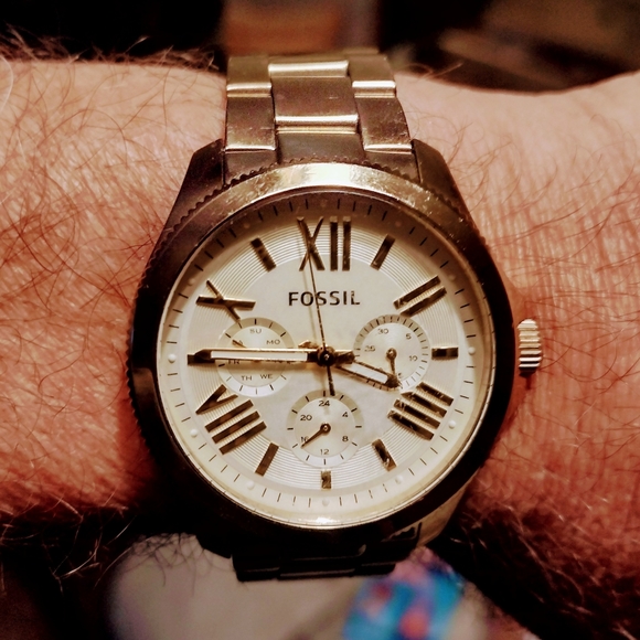 Fossil AM4510 Cecile Gold Watch Chronograph 3 Subdials - Picture 2 of 7